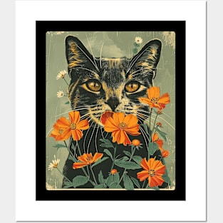 Maine Coon Cat Flowers Photo Funny Cat Lover Gift Idea Posters and Art